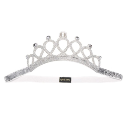 Prinsessen kroon zilver met parel