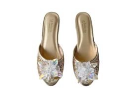 Prinsessen slipper goud glitter