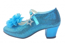 Spaanse Schoenen Clip bloem blauw