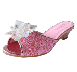 Prinsessen slipper roze glitter