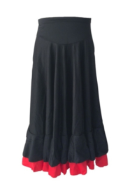 Flamenco rok dames, zwart/rood