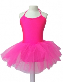 Balletpakje met tutu zuurstok roze