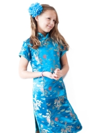 Chinese kleedje verkleed kleedje blauw valt klein bestel een maat groter