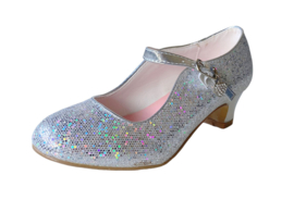 Spaanse schoenen zilver Glamour glitterhartje