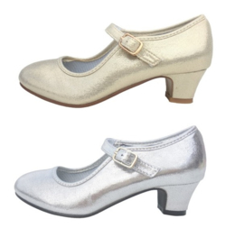 Spaanse schoenen zilver glossy