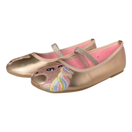 Eenhoorn schoenen ballerina rosé goud