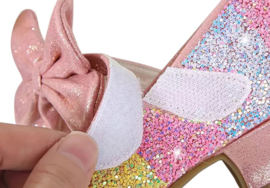 Prinsessen schoenen regenboog roze glitter