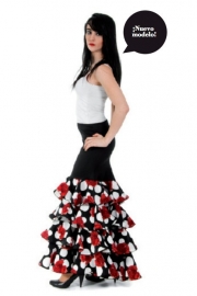 Flamenco rok dames met rozen en volantes Luxe