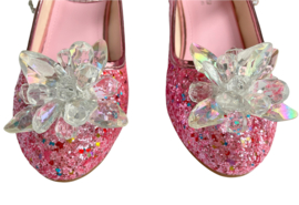 Elsa schoenen roze glitter sneeuwvlok