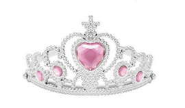 Prinsessen cape licht roze glitter + GRATIS kroontje