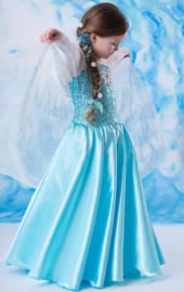 Elsa jurk blauw met ster + GRATIS ketting