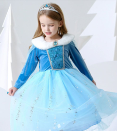 Elsa kleedje cape bontkraag Luxe + GRATIS kroon