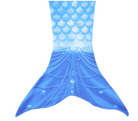Zeemeermin staart + bikini blauw + GRATIS krans