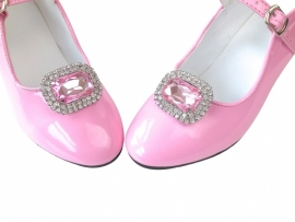 Spaanse schoenen Clip glittersteen roze