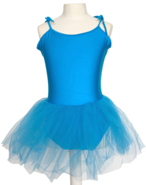 Balletpakje tutu met striklinten fel blauw