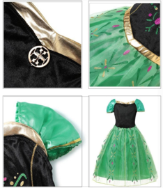 Anna jurk groen + GRATIS ketting