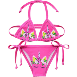 Eenhoorn bikini Unicorn fel roze + GRATIS ketting