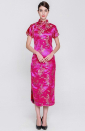 Chinese jurk verkleed jurk roze valt klein bestel een maat groter