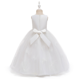 Communie jurk bruidsmeisje Deluxe Classic wit + krans
