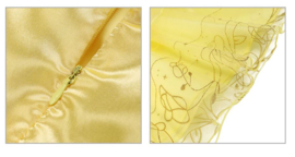 Prinsessenjurk geel roze + broche en GRATIS haarband
