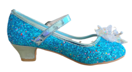 Elsa schoenen blauw glitter sneeuwvlok