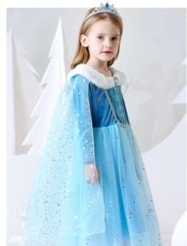 Elsa kleedje cape bontkraag Luxe + GRATIS kroon