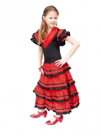 Robe Flamenco noir rouge
