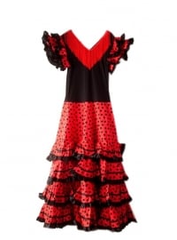 Robe Flamenco noir rouge Femmes
