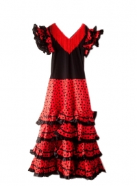 Flamenco kleedje / Spaanse kleedje dames zwart rood