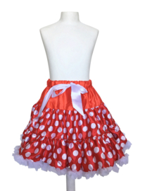 Petticoat tutu rokje rood met witte stippen, Luxe