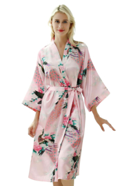 Chinese Kimono roze met opdruk dames