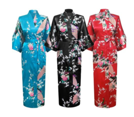 Chinese Kimono rood met opdruk dames