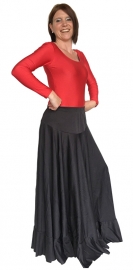 Flamenco body dames, rood - met 3/4 mouw