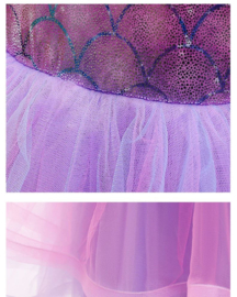 Zeemeermin prinsessenkleedje schubben Deluxe + GRATIS kroon