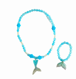 Zeemeerminnen staart blauw + monovin + GRATIS ketting en armband