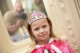 Prinsessen cape roze + GRATIS kroon