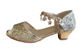 Prinsessen schoenen goud glitter bedeltjes
