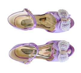 Prinsessen schoenen paars glitter pareltjes