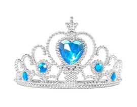 Prinsessen cape blauw + GRATIS kroon