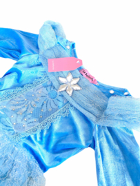 Prinsessenkleedje blauw vlinders Luxe + GRATIS kroon