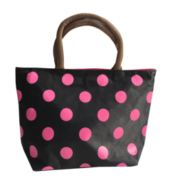 Tas zwart met roze stippen