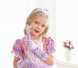 Handschoenen prinsessen licht paars voor kinderen