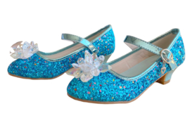 Elsa schoenen blauw glitter sneeuwvlok