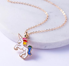 Eenhoorn unicorn ketting wit