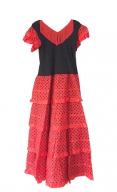 Flamenco jurk / Spaanse jurk dames rood zwart