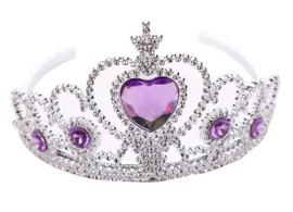 Prinsessenkleedje paars Luxe + GRATIS kroon paars
