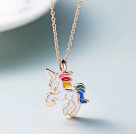 Eenhoorn unicorn ketting wit