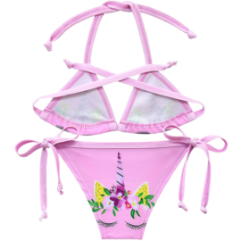 Eenhoorn bikini Unicorn licht roze + GRATIS ketting