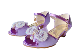 Prinsessen schoenen paars glitter pareltjes