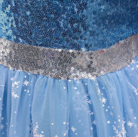 Elsa jurk blauw Classic Deluxe + GRATIS kroon